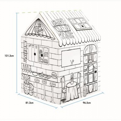 Színezhető karton játszóház, FELLOWES "BANKERS BOX® Playhouse", finomságok/ételek, vegyes minta