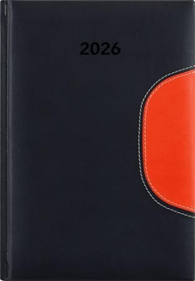 Naptár, tervező, B5, heti, DAYLINER "Memphis", fekete-narancs