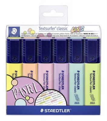 Szövegkiemelő készlet, 1-5 mm, STAEDTLER "Textsurfer Classic Pastel 364 C", 6 különböző szín